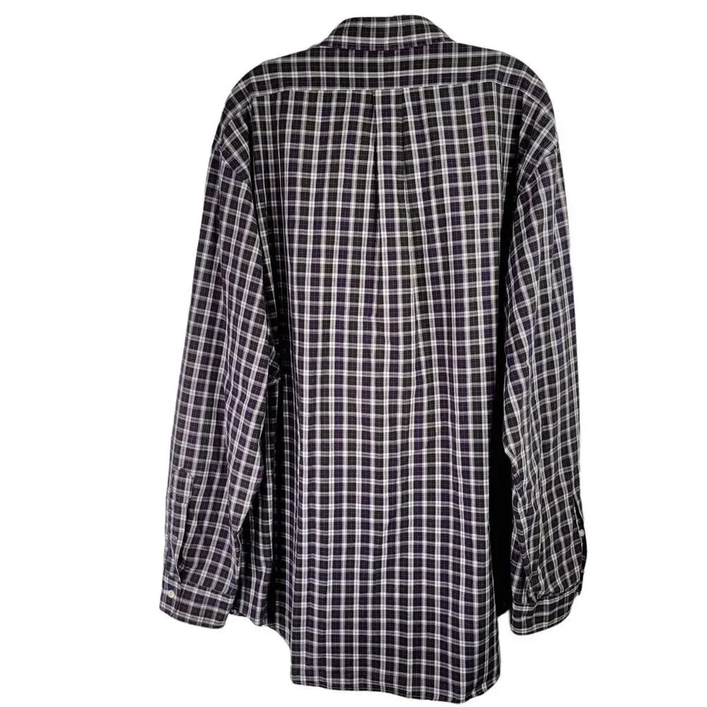 Polo Ralph Lauren Oxford Shirt Men's XXL 18 Tartan Plaid Yarmouth Button Down
